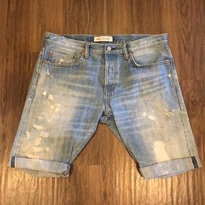 GAP Japanese Selvedge Denim Distressed Cut offs 34